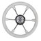 Рулевое колесо LEADER PLAST черный белый  обод серебряные спицы д. 330 мм
