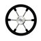 Рулевое колесо LEADER PLAST черный белый  обод серебряные спицы д. 330 мм